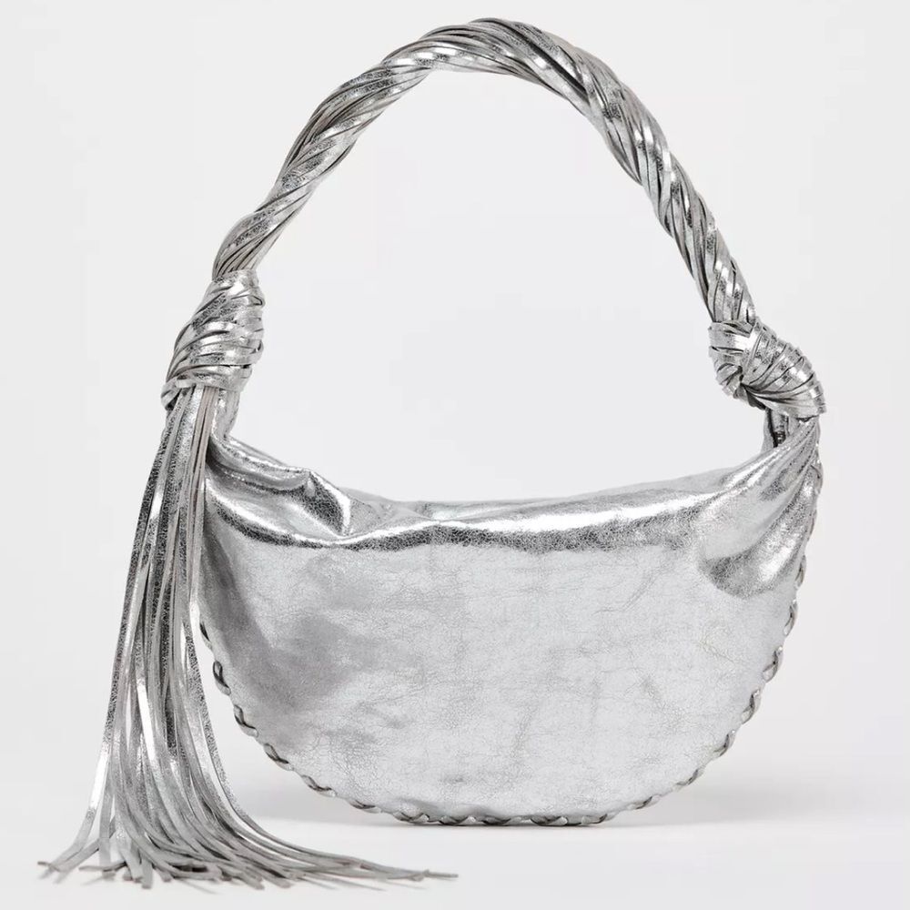 ZARA METALLIC FRINGED BAG
